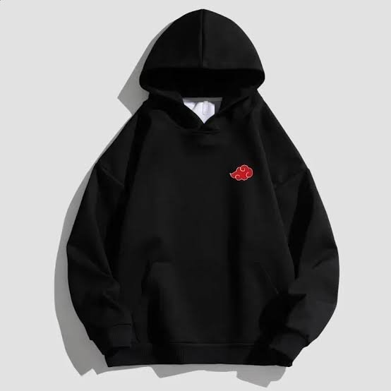Akatsuki Red Cloud Premium Oversized Streetwear Hoodie (Black)